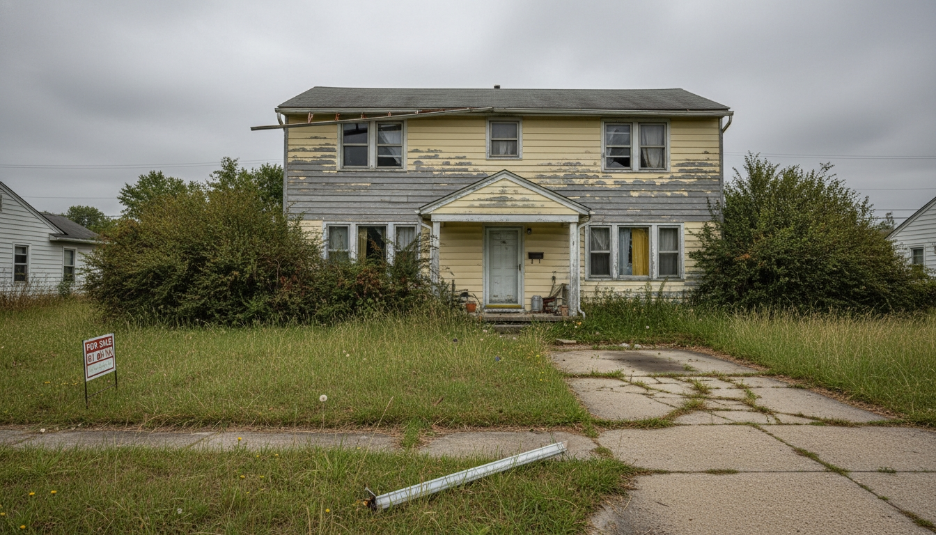 Foreclosed house representing tax surplus recovery